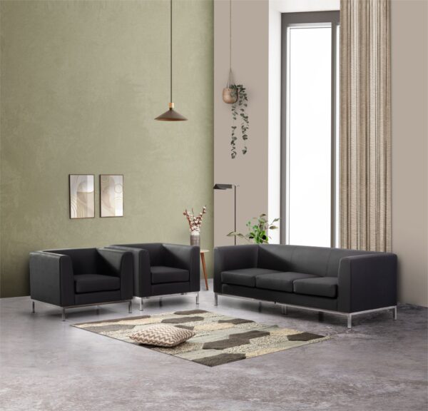 Sabeena Leatherette Sofa Set 3+1+1 Seater - Leatherette