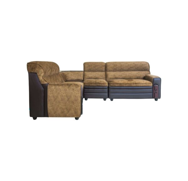 Knight Corner Sofa - Fabric and Leatherette - Image 3