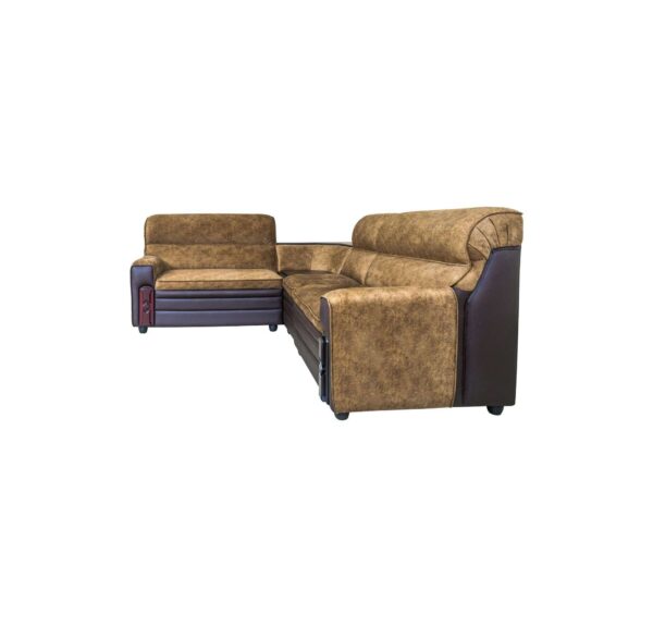 Knight Corner Sofa - Fabric and Leatherette - Image 4