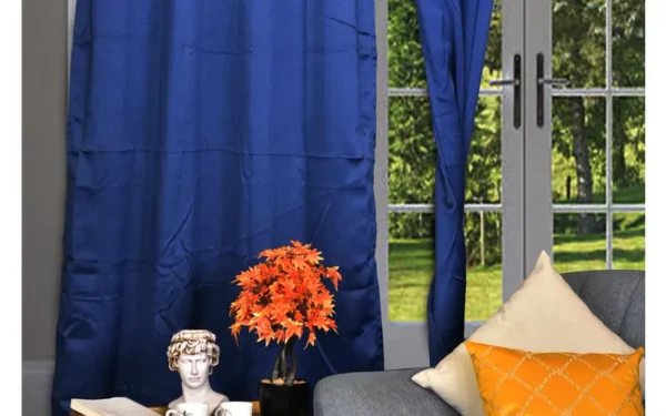 Daisy Blackout Solids Blue Window Curtain